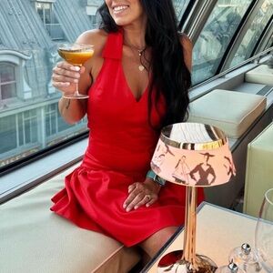 Maeve Anthropologie Collar Halter Drop-Waist Mini Dress Size XS